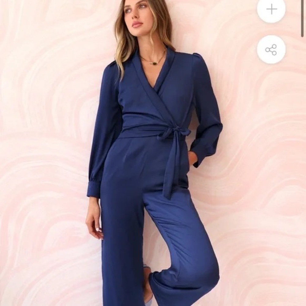 Adelyn Rae Blue Silk jumpsuit